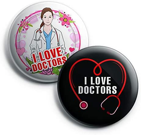 I love doctor Pinback Buttons (10 Pack) - Large 2.25" Boys and Girls Cute Designs Button pins
