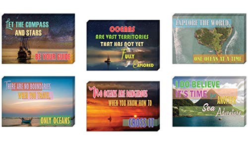 Creanoso Inspirational Sayings Sea Travel Postcards (30-Pack) - Great Premium Greeting Card Giveaways for Travelers â€“ Card Stock for Tourists, Adult Men & Women, Teens - Assorted Set Collection