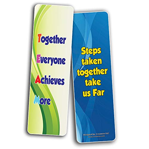 Creanoso Amazing Teamwork Bookmarker Cards (30-Pack) Ã¢â‚¬â€œ Six Assorted Quality Reading Bookmarks for Kids Ã¢â‚¬â€œ Premium Gift Set Boys & Girls Ã¢â‚¬â€œ Stocking Stuffers Gifts for Children Ã¢â‚¬â€œ Fun Reading Book Clipper