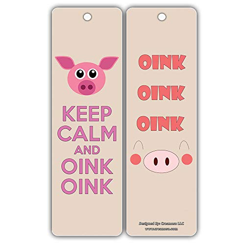Creanoso Cute Pig Bookmarks (30-Pack) Ã¢â‚¬â€œ Funny and Cute Sayings About Pigs Bookmarkers Card Bulk Set Ã¢â‚¬â€œ Premium Quality Cards Ã¢â‚¬â€œ Stocking Stuffers Gift for Young Animal Lovers, Boys, Girls, Teens