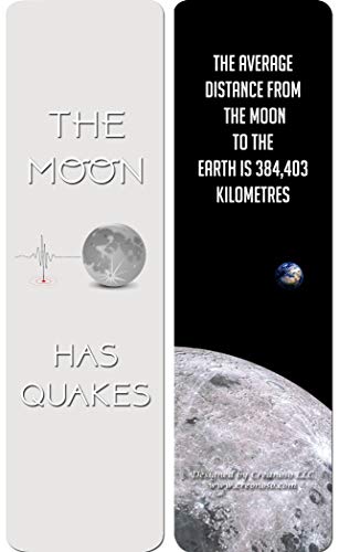 Creanoso Fun facts about the Moon Bookmarks (60-Pack) - Classroom and School Reward Incentives ÃƒÂ¢Ã¢â€šÂ¬Ã¢â‚¬Å“ Giveaways to Children - Stocking Stuffers Gifts for Boys & Girls, Teens