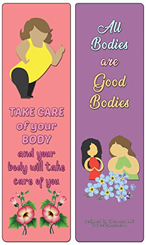 Creanoso Body Positivity for Women Bookmarks (30-Pack) - Assorted Designs for Women - Premium Quality Gift Ideas - Stocking Stuffers Party Favors & Giveaways for Teens & Adults
