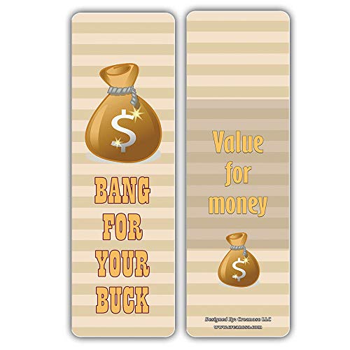 Creanoso Business Idioms Bookmarks - Money (60-Pack) ÃƒÂ¢Ã¢â€šÂ¬Ã¢â‚¬Å“ Stocking Stuffers Gift Ideas for Managers, Executives, Businessman - Employees Incentives Rewards - Corporate Giveaways ÃƒÂ¢Ã¢â€šÂ¬Ã¢â‚¬Å“ Page Clippers