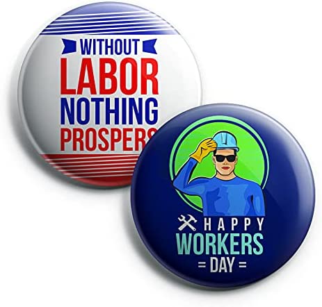 labor day button pins (1-Set X 10 Buttons)