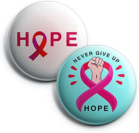 Hope Ribbon Pin Back Buttons Pins (1-Set X 10 Buttons)
