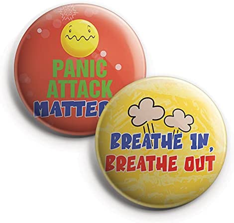 Panic Attacks Awareness Pinback Buttons (1 Set x 10 Designs)