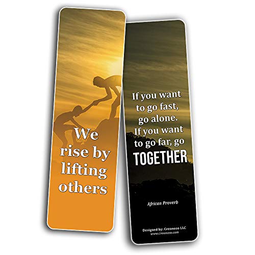 Creanoso Teamwork Bookmarks (60-Pack) ÃƒÂ¢Ã¢â€šÂ¬Ã¢â‚¬Å“ Inspiring Inspirational Sayings Bookmarker Cards ÃƒÂ¢Ã¢â€šÂ¬Ã¢â‚¬Å“ Premium Gift Set for Art Men & Women, Adults ÃƒÂ¢Ã¢â€šÂ¬Ã¢â‚¬Å“ Employee Rewards Incentives ÃƒÂ¢Ã¢â€šÂ¬Ã¢â‚¬Å“ Sports and Business