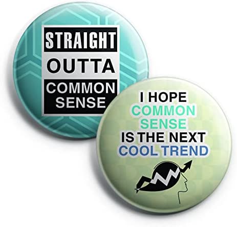 Creanoso Funny Common Sense Button Pins (1-Set X 10 Buttons) - Stocking Stuffers Premium Quality Gift Ideas for Children, Teens, & Adults - Corporate Giveaways & Party Favors
