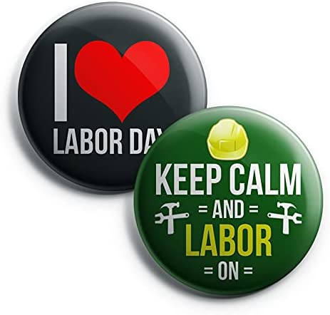 labor day button pins (1-Set X 10 Buttons)
