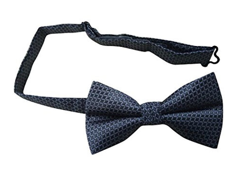 Creanoso Mens Pre-Tied Black Bow Tie - Luxury Diamond Jacquard