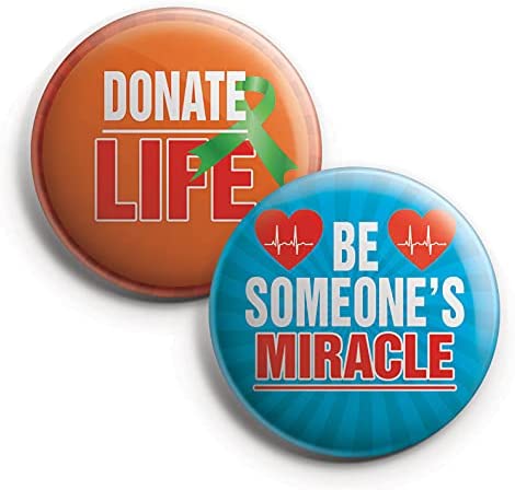 Organ Donor Pinback Buttons (1 Set x 10 Designs)