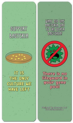 Creanoso Funny Cute Bacteria Bookmarks (60-Pack) - Premium Quality Gift Ideas for Children, Teens, & Adults for All Occasions - Stocking Stuffers Party Favor & Giveaways