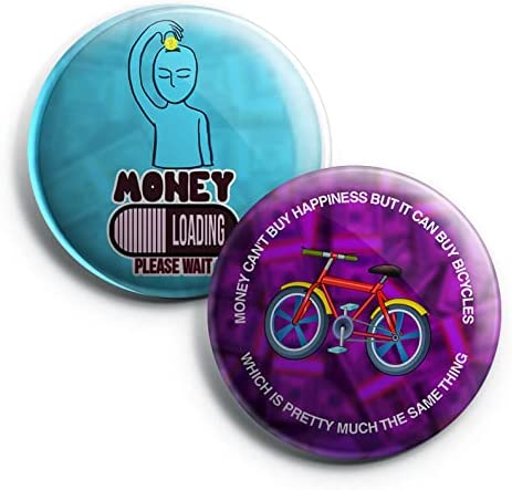 Creanoso Funny Money Button Pins (1-Set X 10 Buttons) - Stocking Stuffers Premium Quality Gift Ideas for Children, Teens, & Adults - Corporate Giveaways & Party Favors