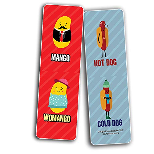 Funny Opposite Puns Jokes Bookmarks (30-Pack)-Assorted Designs for Children - Classroom Reward Incentives for Students - Stocking Stuffers Party Favors & Giveaways for Teens & Adults