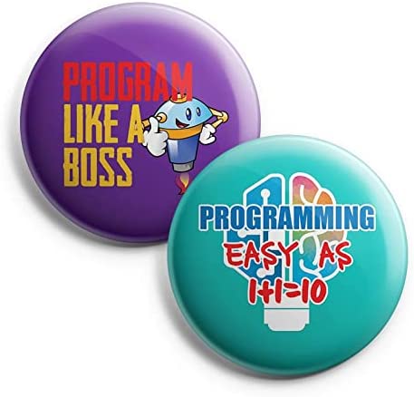 Creanoso I am a Programmer Pinback Buttons (1 Set x 10 Buttons) - Stocking Stuffers Premium Quality Gift Ideas for Children, Teens, & Adults - Corporate Giveaways & Party Favors