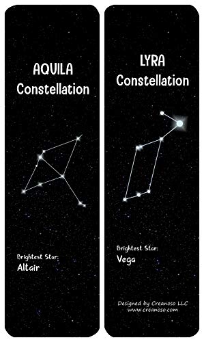 Creanoso Constellations and Their Brightest Stars Bookmarks Cards (30-Pack) - Assorted Designs for Children - Classroom Reward Incentives - Stocking Stuffers Party Favors & Giveaways for Students