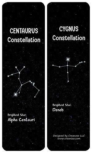 Creanoso Constellations and Their Brightest Stars Bookmarks Cards (30-Pack) - Assorted Designs for Children - Classroom Reward Incentives - Stocking Stuffers Party Favors & Giveaways for Students