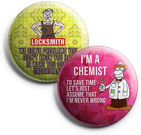 Creanoso Funny Profession Job Button Pins (1-Set X 10 Buttons) - Stocking Stuffers Premium Quality Gift Ideas for Children, Teens, & Adults - Corporate Giveaways & Party Favors