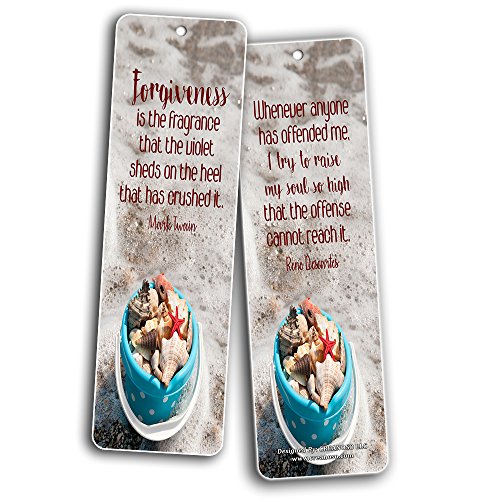 Creanoso Inspirational Bookmarks (12-Pack) - Kindness Quotes - Positive Motivational Self Help Bookmarker Card - Best Encouragement Set