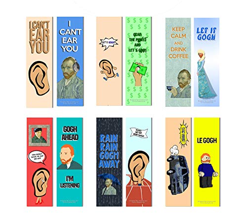 Creanoso Funny Bookmark Series 1 - Vincent Van Gogh Jokes (60-Pack) - Stocking Stuffers Gifts for Men Women Teens Kids