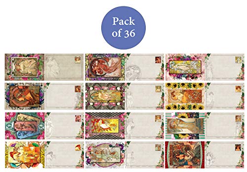 Creanoso Inspiring Alphonse Mucha Art Nouveau Postcards (36-Pack) â€“ Motivational Art Drawing Travel Cards Stocking Stuffers Gifts for Art Lovers, Artists, Men, Women, Teens â€“ Stocking Stuffers Pack