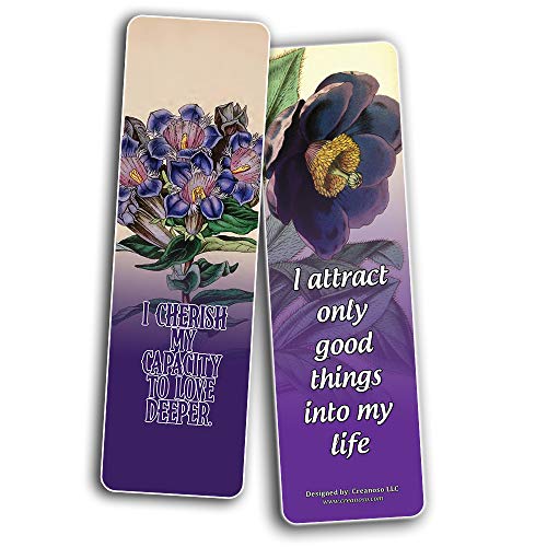 Creanoso Floral Positive Affirmation Sayings Bookmarks (30-Pack) Ã¢â‚¬â€œ Stocking Stuffers Gift for Women, Ladies, Girls Ã¢â‚¬â€œ Awesome Bookmark Collection Ã¢â‚¬â€œ Book Reading Rewards Incentives Ã¢â‚¬â€œ Page Binder