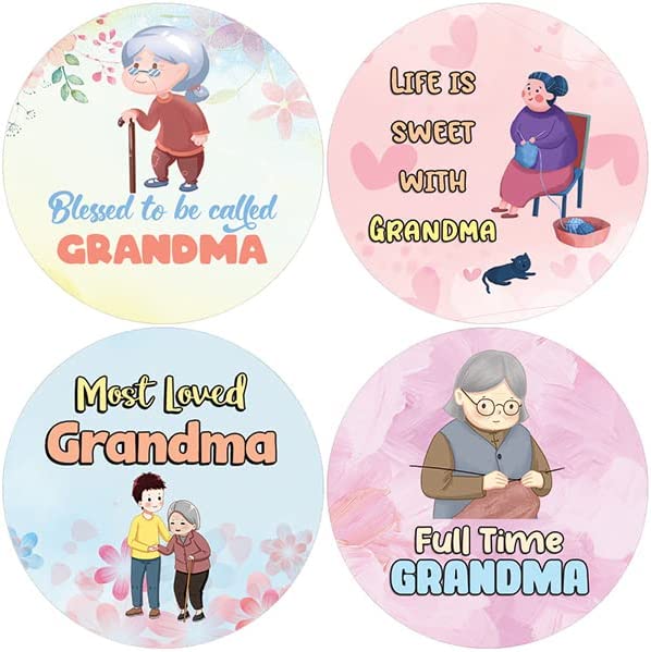 Creanoso Grandma Life Quotes Stickers (5 Sets X 16 Designs) â€“ Sticker Card Giveaways for Grandmothers â€“ Awesome Stocking Stuffers Gifts â€“ Home Rewards Enticements