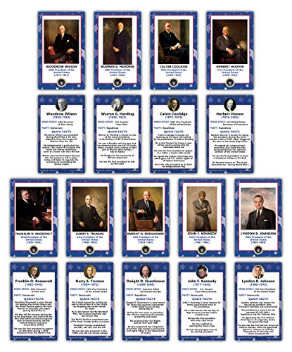 Creanoso US Presidents Flash Cards (135-Pack) â€“ Presidential Learning Cards Gift Set â€“ Stocking Stuffers Gift for Kids, Boys & Girls â€“ Teaching Materials Tools â€“ 45 Presidents â€“ Washington to Trump