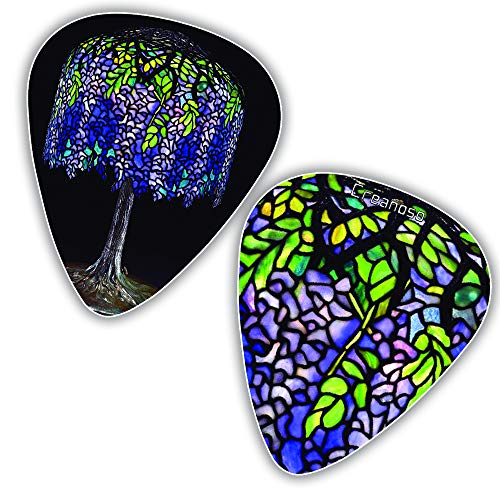 Tiffany Stained Glass Famous Art Guitar Picks (12-Packs)- Cool Guitar Picks for Men Women - Stocking Stuffers Mom Dad Boys Girls Kids Musician Guitar Gifts