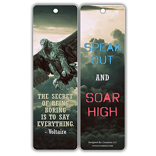 Creanoso Powerful Sayings Quotes Strong Character Eagle Bookmark Gifts (60-Pack) ÃƒÂ¢Ã¢â€šÂ¬Ã¢â‚¬Å“ Six Assorted Quality Bookmarks Bulk Set ÃƒÂ¢Ã¢â€šÂ¬Ã¢â‚¬Å“ Premium Gift for Men, Women, Adult, Seniors