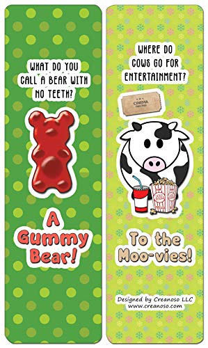 Creanoso Jokes for Kids Series Bookmarks Cards - Series 1 (30-Pack) - Classroom Reward Incentives for Students and Children - Stocking Stuffers Party Favors & Giveaways for Teens & Adults