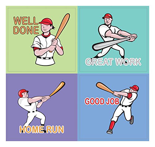 Creanoso Inspiring Positive Motivational Baseball Sports Stickers (20-sheets) â€“ Great Sport Motivational Decal Pack for Kids, Teens, Men & Women â€“ Sticky Surface DÃ©cor Decoration Collection Set