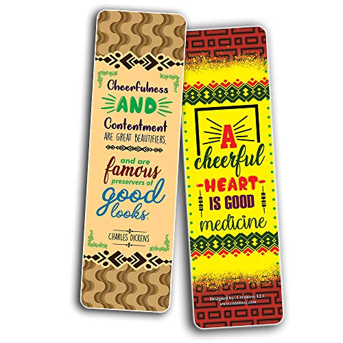 Creanoso Positive Vibe Quotes Inspirational Sayings Bookmark Cards (30-Pack) Ã¢â‚¬â€œ Premium Gifts Bookmarks for Bookworm Ã¢â‚¬â€œ Stocking Stuffers for Men & Women, Teens, Adults