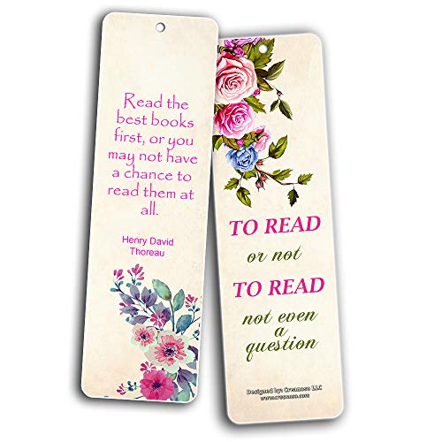 Creanoso Floral Inspirational Quotes Reading Bookmarks for Women (30-Pack) Ã¢â‚¬â€œ Reader Gifts for Female Readers Ã¢â‚¬â€œ Stocking Stuffers Gift for Women, Ladies, Girls