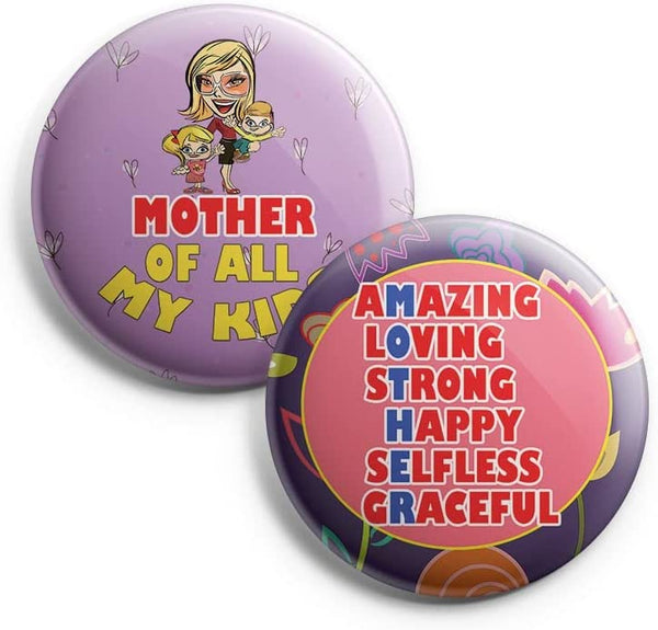 I Am A Caring Mother Pinback Buttons (1-Set X 10 Buttons)