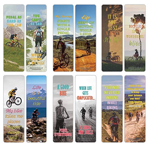 Creanoso Biking Hobby Quote Sayings Bookmarks (30-Pack) Ã¢â‚¬â€œ Stocking Stuffers Gift for Cyclists, Men, Women, Adults Ã¢â‚¬â€œ Cool Bookmarker Gift Tokens Collection Set Ã¢â‚¬â€œ Page Clip Ã¢â‚¬â€œ Employee Rewards