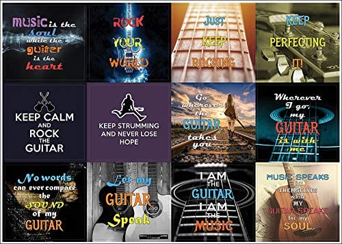 Creanoso Music Theme Inspirational Quotes Stickers - 10 Sheets ÃƒÂ¢Ã¢â€šÂ¬Ã¢â‚¬Å“ Inspiring Musical Wall Art Decal