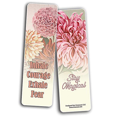 Creanoso Inspirational Sayings Pretty Flower Bookmarks (30-Pack) Ã¢â‚¬â€œ Stocking Stuffers Gift for Men & Women, Teens Ã¢â‚¬â€œ Awesome Bookmark Collection Ã¢â‚¬â€œ Book Reading Rewards Incentives Ã¢â‚¬â€œ Page Binder