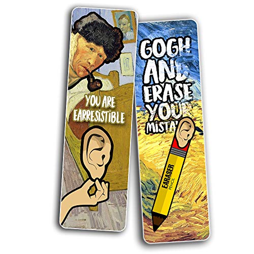 Meme Bookmarks Obsessed with Van Gogh Series 1 (30-Pack) Ã¢â‚¬â€œ Premium Gift Set Ã¢â‚¬â€œ Funny Van Gogh Famous Art Impressions Ã¢â‚¬â€œ Artist Gifts and Rewards Incentives Ã¢â‚¬â€œSilly Jokes Bookmarker Cards