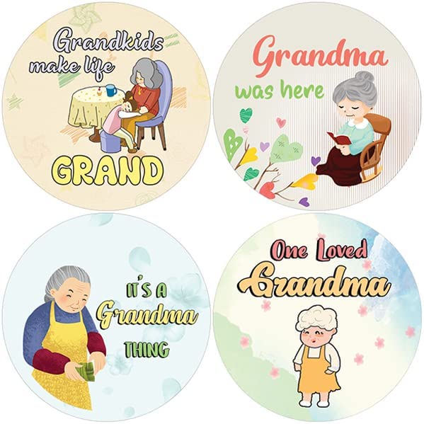 Creanoso Grandma Life Quotes Stickers (5 Sets X 16 Designs) â€“ Sticker Card Giveaways for Grandmothers â€“ Awesome Stocking Stuffers Gifts â€“ Home Rewards Enticements