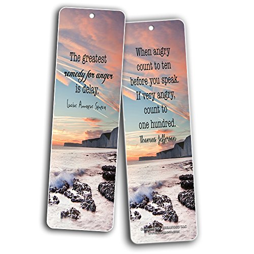 Creanoso Inspirational Bookmarks (12-Pack) - Kindness Quotes - Positive Motivational Self Help Bookmarker Card - Best Encouragement Set