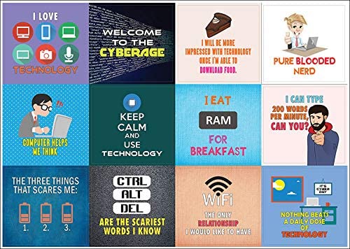 Creanoso Motivational Sayings Technology Stickers (20-Sheet) - Inspiring Inspirational Awesome Stickers Premium Gift Set â€“ Stocking Stuffers for Computer Nerds, Geeks â€“ Techie Gifts for Adults