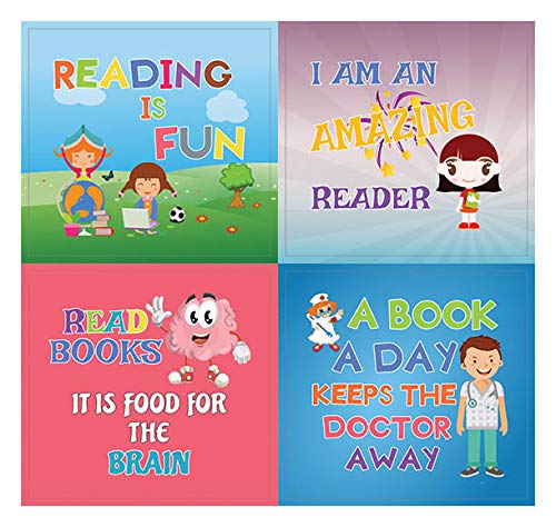 Creanoso Kids Reading Stickers (20-Sheet) â€“ Colorful Inspiring Inspirational Love to Read Books Wall Stickers Premium Gift Set - Parent Teachers Incentives - Rewards Ideas for Boys, Girls