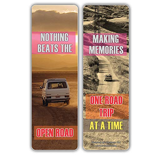 Creanoso Travel Land Sayings Road Trip Bookmarks (30-Pack) Ã¢â‚¬â€œ Great Travel Giveaways for Travelers, Adventurers, Explorers - Stocking Stuffers Gift for Men, Women, Adult, Teens Ã¢â‚¬â€œ Road Trip Adventures