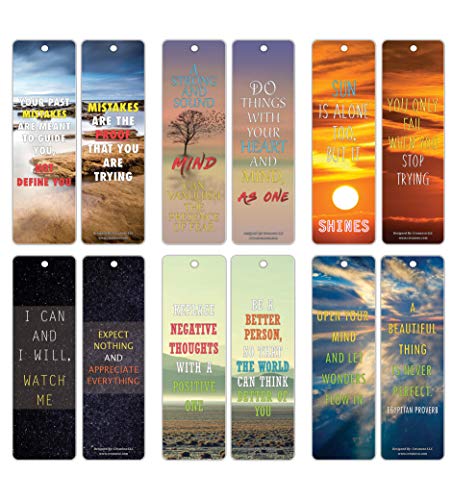 Creanoso Inspirational Mind and Thought Sayings Quotes Bookmarkers (60-Pack) ÃƒÂ¢Ã¢â€šÂ¬Ã¢â‚¬Å“ Deep Reflection Thoughts Bookmarks Card Set ÃƒÂ¢Ã¢â€šÂ¬Ã¢â‚¬Å“ Premium Professional Gifts ÃƒÂ¢Ã¢â€šÂ¬Ã¢â‚¬Å“ Awesome Bookmarks