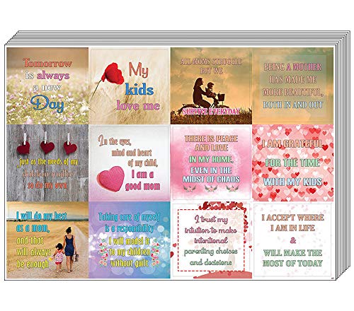 Creanoso Word of Affirmation Stickers for Moms (20-Sheet) â€“ Funny Gift Stickers â€“ Premium Gift Ideas for Mothers, Mommies, Women â€“ Positive Quote Sayings Wall Table Surface DÃ©cor Art Decal