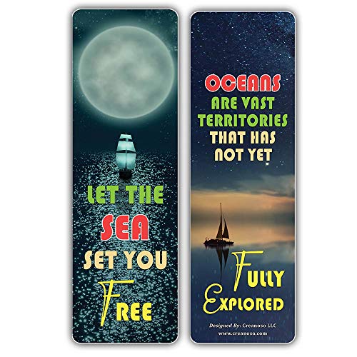 Creanoso Travelers Sayings Bookmarks Ã¢â‚¬â€œ Travel by Sea (30-Pack) Ã¢â‚¬â€œ Cool Sea Adventures Giveaways for Travelers, Adventurers, Explorers, Adult Men & Women Ã¢â‚¬â€œ Employee Incentive Rewards Ã¢â‚¬â€œ Page Clip