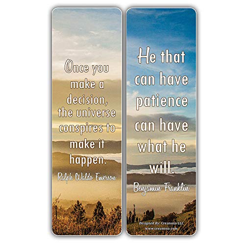 Creanoso Inspiring Sayings Strong Determination Life Quotes Bookmarks for Men & Women (60-Pack) ÃƒÂ¢Ã¢â€šÂ¬Ã¢â‚¬Å“ Awesome Bookmarks for Bookworm, Bibliophiles ÃƒÂ¢Ã¢â€šÂ¬Ã¢â‚¬Å“ Unique Professor Gifts ÃƒÂ¢Ã¢â€šÂ¬Ã¢â‚¬Å“ Book Reading Set