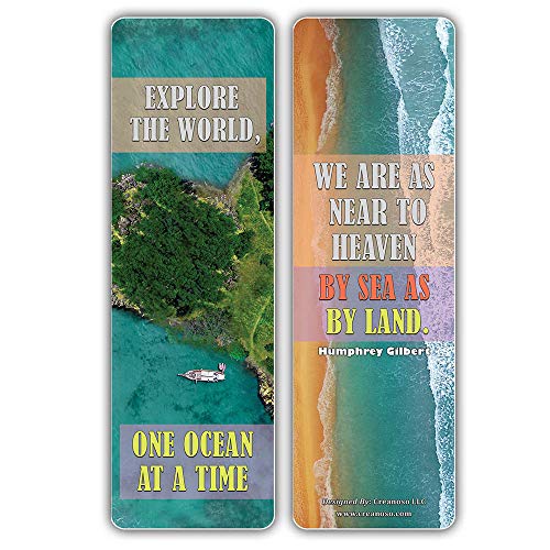 Creanoso Travelers Sayings Bookmarks Ã¢â‚¬â€œ Travel by Sea (30-Pack) Ã¢â‚¬â€œ Cool Sea Adventures Giveaways for Travelers, Adventurers, Explorers, Adult Men & Women Ã¢â‚¬â€œ Employee Incentive Rewards Ã¢â‚¬â€œ Page Clip