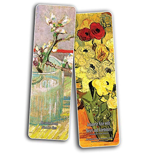 Creanoso Van Gogh Flower Painting Bookmarks (60-Pack) ÃƒÂ¢Ã¢â€šÂ¬Ã¢â‚¬Å“ Inspirational Premium Gift Bookmarker Card Collection for Bookworms, Bibliophiles, Men & Women, Adults ÃƒÂ¢Ã¢â€šÂ¬Ã¢â‚¬Å“ Cool Classic Art Impressions Page Clip